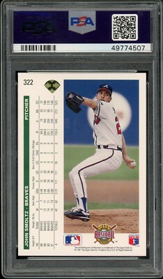 1992 Upper Deck Baseball #322 John Smoltz Gold Hologram PSA 1992 Upper Deck Baseball #322 John Smoltz Gold Hologram PSA