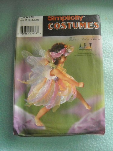 8838 Childs Fairy Dress w Wings Slip Panties Simplicity Pattern Costume A 3-8 - Picture 4 of 4