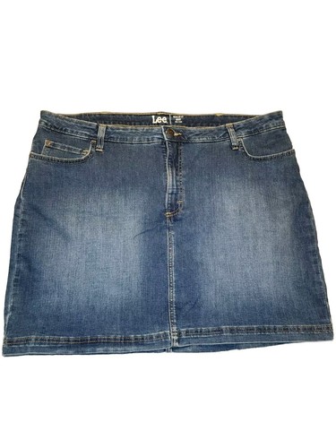 Lee Denim Skort Rock Damen Übergröße 22 M Regular Fit Mid Rise Stretch Western