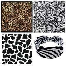 Image of Animal Print Zebra Cow Leopard Tiger Bandana Head Wrap Neck Face Mask Scarf