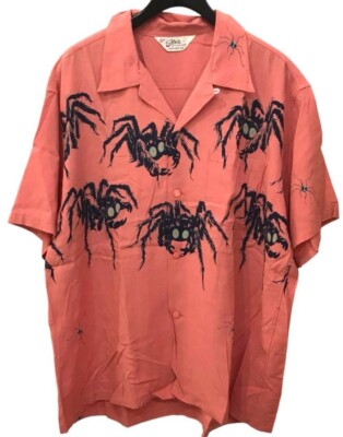 Star Of Hollywood Tarantula open collar Shirt Rayon Men L size | eBay