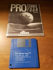 PRO TENNIS TOUR  AMIGA FLOPPY DISK W/ MANUAL UBISOFT 1989 Very nice