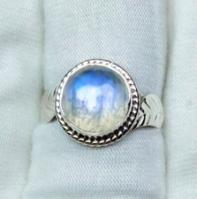 925 Sterling Silver Rainbow Moonstone Ring Gemstone Ring Fine Jewelry R32