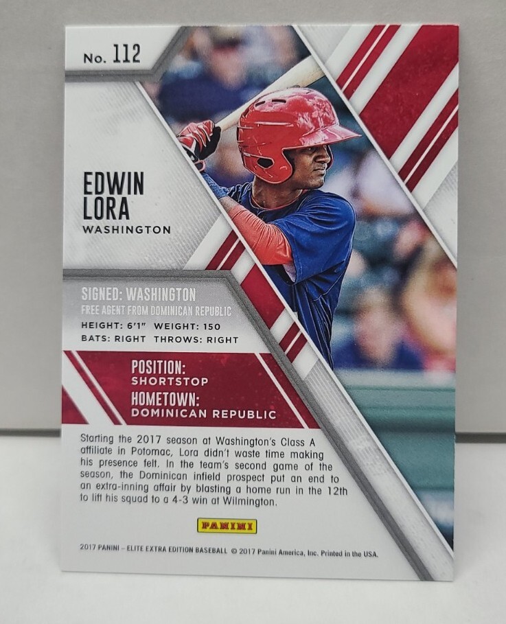 2017 Panini Elite Extra Edition - Edwin Lora #112 Aspirations Blue /75 ...