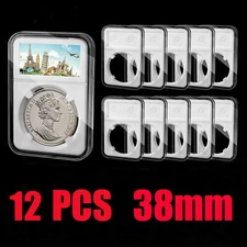 12 PCS Coin Slab Display Holder Storage 38mm for Morgan/Peace/Ike Silver Dollar