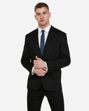 NEW EXPRESS 148 BLACK SLIM PERFORMANCE STRETCH COTTON BLAZER SZ 38R