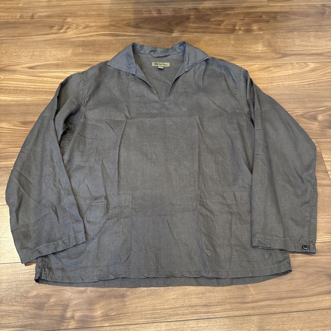 Nigel Cabourn French Pullover Shirt Hemp Charcoal Gray W62cm Nigel Cabourn French Pullover Shirt Hemp Charcoal Gray W62cm