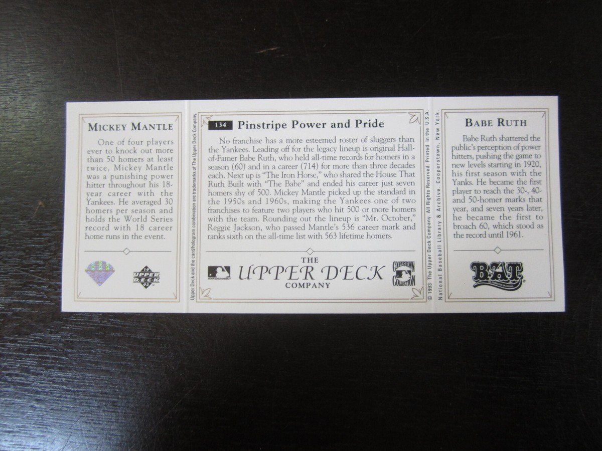 1993 Upper Deck All Time Heroes # 134 Babe Ruth Mickey