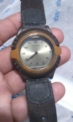 Vintage Men Casio Twincept Watch 1356 Awx-11 Analog Digital Fabric