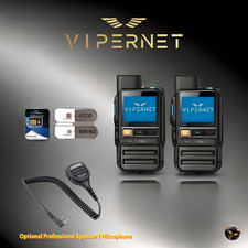 2-Pack ViperNet  G0-Plus Micro 4G LTE Long Range Walkie Talkies - GPS  SOS