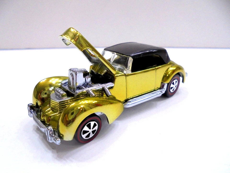 Redline Hotwheel Classic Cord CUSTOM YELLOW SPECTRAFLAME/CLUB CAR 1 Of 1 BLT - Image 3 of 4