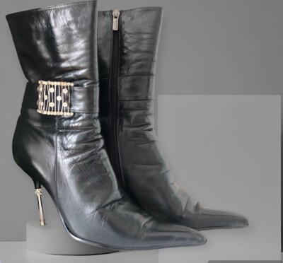 Gucci black Leather Mid Calf Heeled women display picture 1