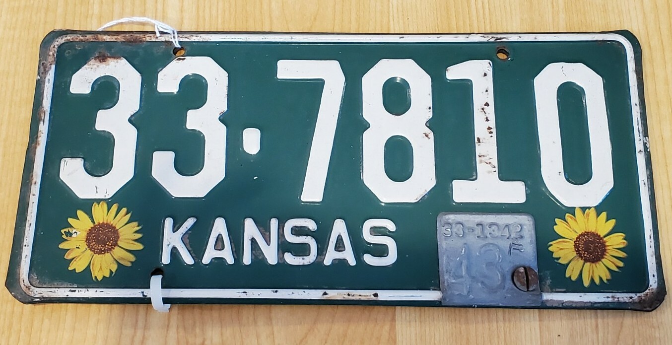 Vintage Original 194243 Kansas Sunflower License Plate Matching Set eBay