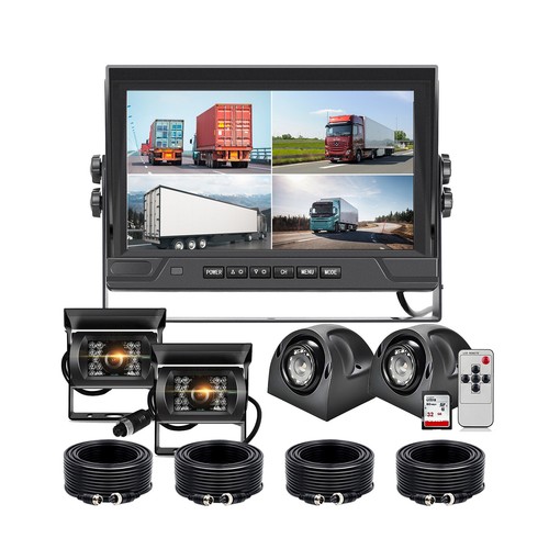 9/7" Quad Split Monitor DVR AHD 1080P Backup Camera DC12-24V For Truck Reversing - Picture 17 of 20