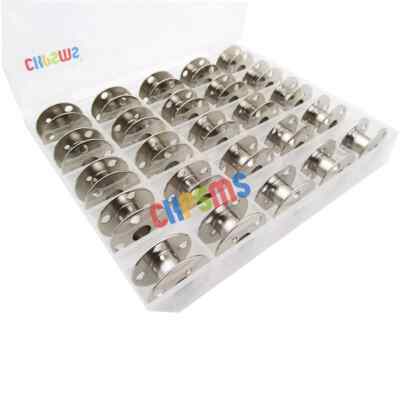 25PCS Metal Bobbins & BOX FOR SINGER 257,258, 403A, 404,413K, 66 Class, 99 Class