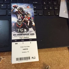 2016 HOUSTON TEXANS AFC CHAMPIONSHIP TICKET STUB PLAYOFF TICKET STUB