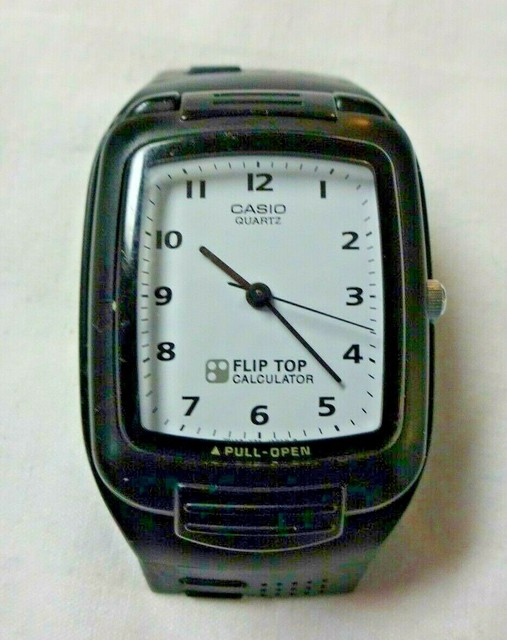 casio flip top calculator watch