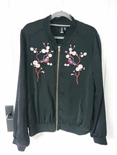 Vintage Y2k Embroidered Bomber Jacket Size 12 See Measurements