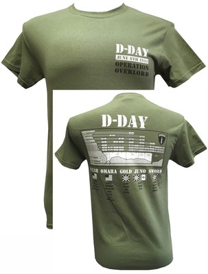 D DAY ALLIED LANDINGS June 6th 1944 Utah Omaha Gold Juno Sword Beeches T Shirt