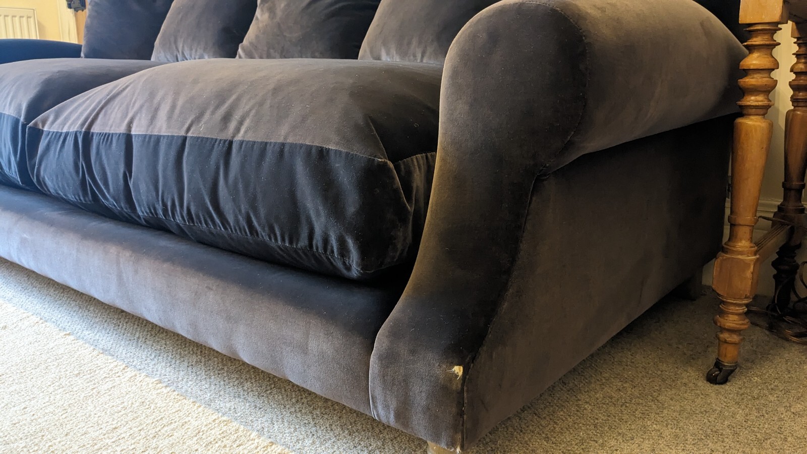 Loaf crumpet sofa Large Thunder Grey Velvet eBay