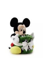 DISNEY MICKEY MOUSE BUDDY  GREEN PLUSH THROW BLANKET COMBO SET 50" 60" NEW