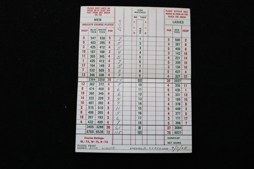 1963-1964 MORRIS AND FAIRMOUNT COUNTRY CLUB GOLF SCORECARDS - LOT OF 3 - K 1968 - Picture 4 of 5