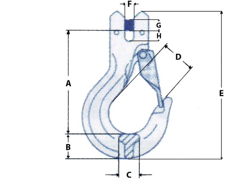 Gancho de honda de elevación con pestillo 10 mm (cadena de grado 80 de 3,15 toneladas 3,15 T) - Imagen 8 de 8