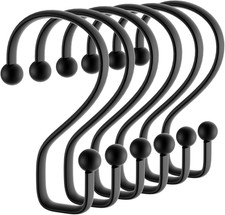 Shower Curtain Hooks Rings, 12 Pcs S Shape Shower Curtain Hooks, Rust Proof Show
