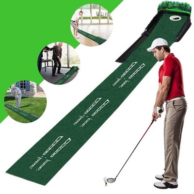 Putting Green Indoor Golfmatte Tragbar Automatischer Ballrücklauf Für Den Garten