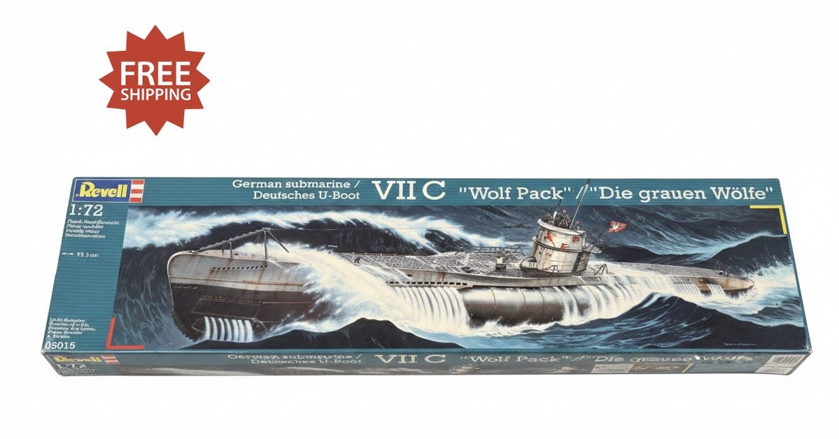 Revell 05015 1/72 German U-Boat Type VIIC Wolf Pack Model Op