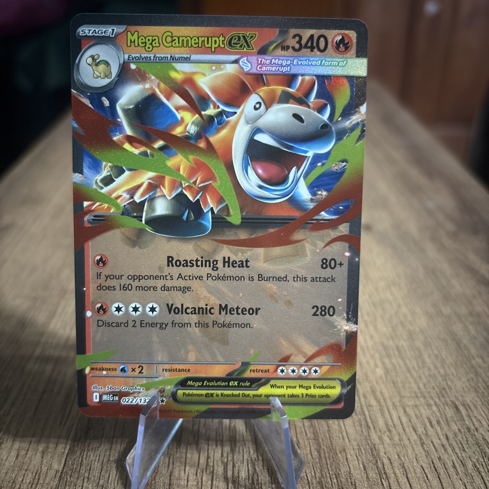 Mega Camerupt EX 022/132 Mega Evolution Holo Rare Pokemon Card NM