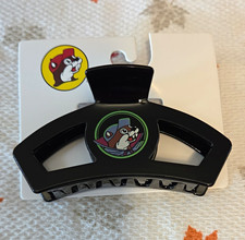 Black Plastic Hair Claw Clip for Women Teens with Cartoon Logo Accent