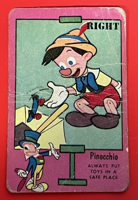 1950's Russell Mickey Mouse Club Safety First Pinocchio Always Put Toys In 