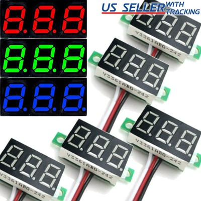 #ad #ad 5pcs DC 0 30V 3 Wire Voltmeter 3 Digit LED Display Volt Meter Voltage Tester $7.59