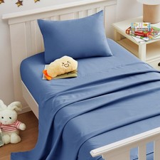 Dusty Blue Toddler Sheets, 3-Piece Blue Sheet Set for Toddler, Soft Microfiber