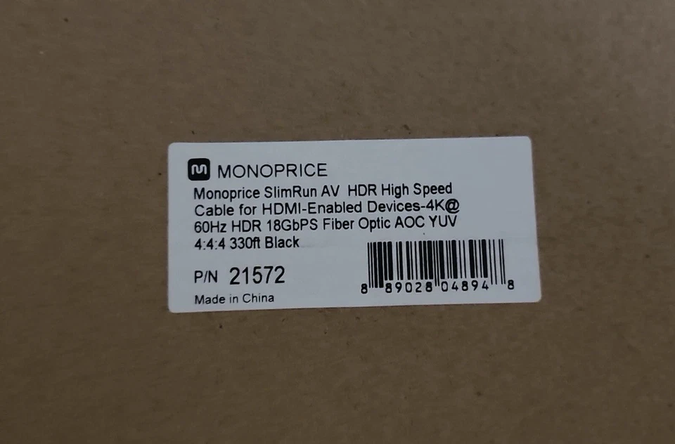 Monoprice AV HDR High Speed Cable - 330 feet - Black | for HDMI-Enabled Devices - Image 3 of 4