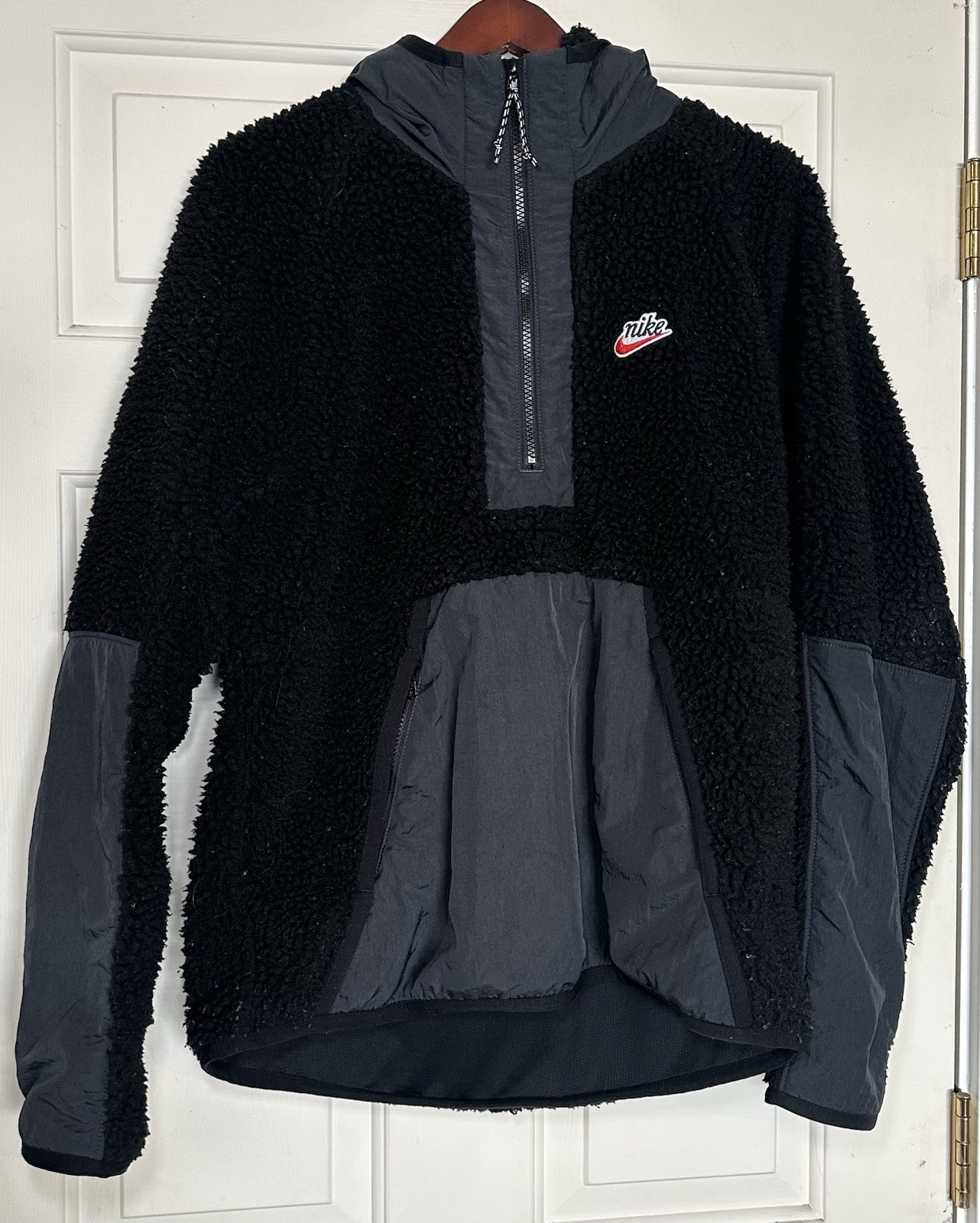 SACAI X NIKE Nike Heritage Giacca Uomo S 1 2 Zip Anorak Pochette Zip Tasche Pile Profondo Pile Pile