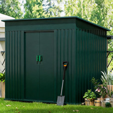Metal Garden Shed 6 X 4ft Outdoor Yard Storage Tool House FREE BASE & VENT GREEN