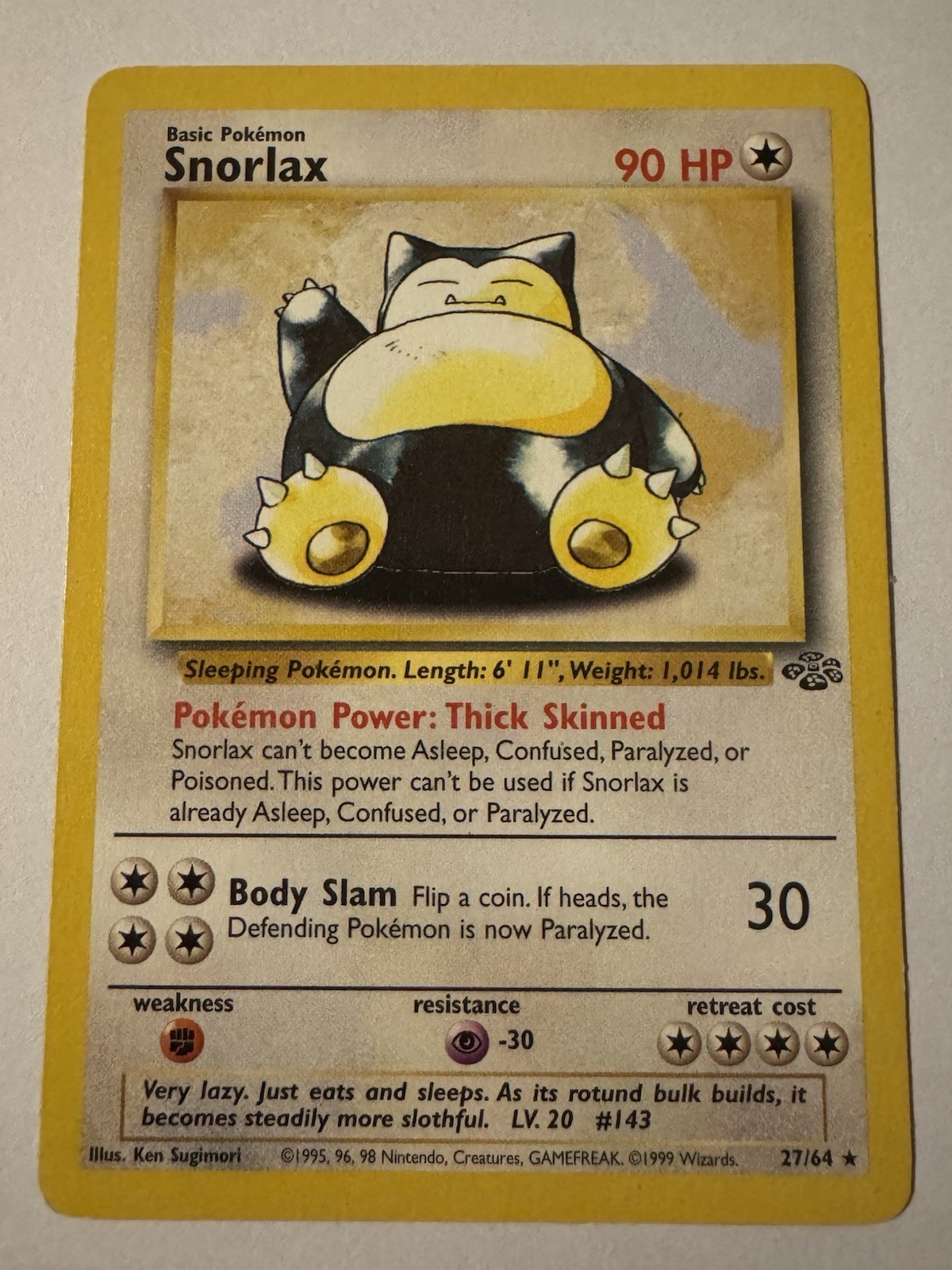 Snorlax - 27/64 - Pokemon Jungle - Regular - NM