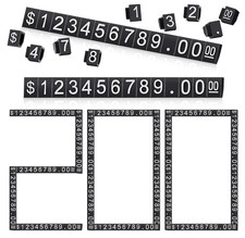 Qunclay 200 Sets Price Display Cube Number Letter Kit Jewelry Retail Shop Signs