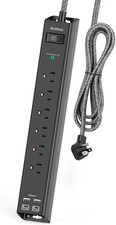 Surge Protector Power Strip - 5ft Ext. Cord with 6 AC Outlets 4 USB  15 Pack 