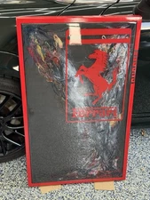 FERRARI LOGO ON REAL CARBON FIBER WALL ART