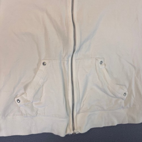 Style & Co Sport Womens XL White Full Zip Hoodie Sweatshirt Studded Pocket Metal - Picture 4 of 9