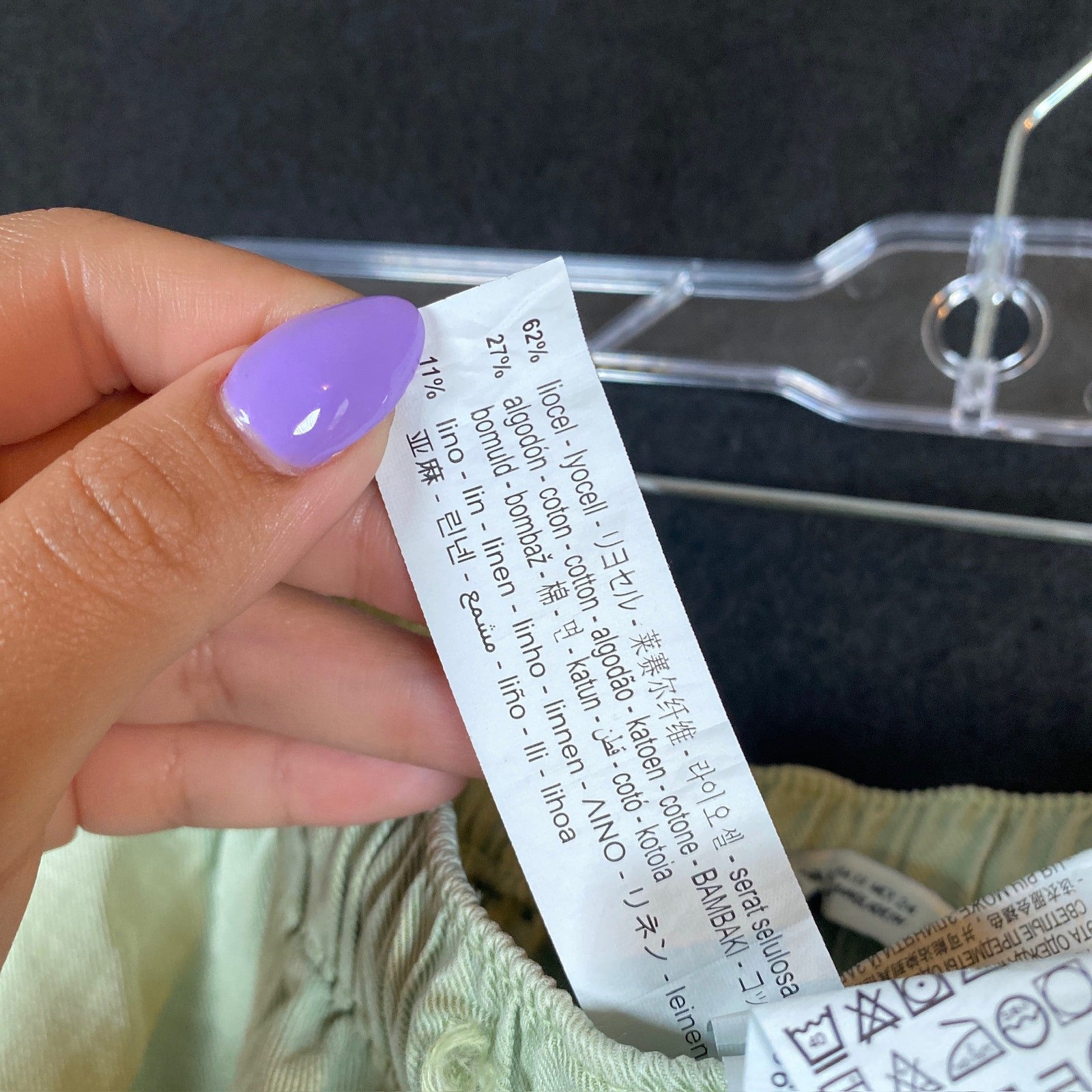 Zara Womens Pants Green Capri Jogger Drawstring Linen Blend High Rise Stretch XS thumbnail 5