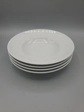 Set Of 4 Thomas Rosenthal Amici Pattern 8.25" White Pasta Wide Rimmed Soup Bowls