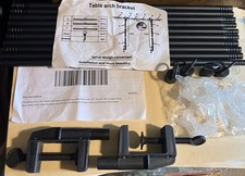 Over The Table Rod Stand with Clamps 34-98  L/ 30-47  T. Adjustable Metal Black.ED