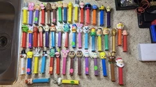 Lot 50 Vintage & Modern Character PEZ Dispensers + 10 Candy Refills Mixed