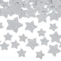 Glitzer-Schaumstoffaufkleber 3 GrößEn, 228 Stk., Silber, Selbstklebend