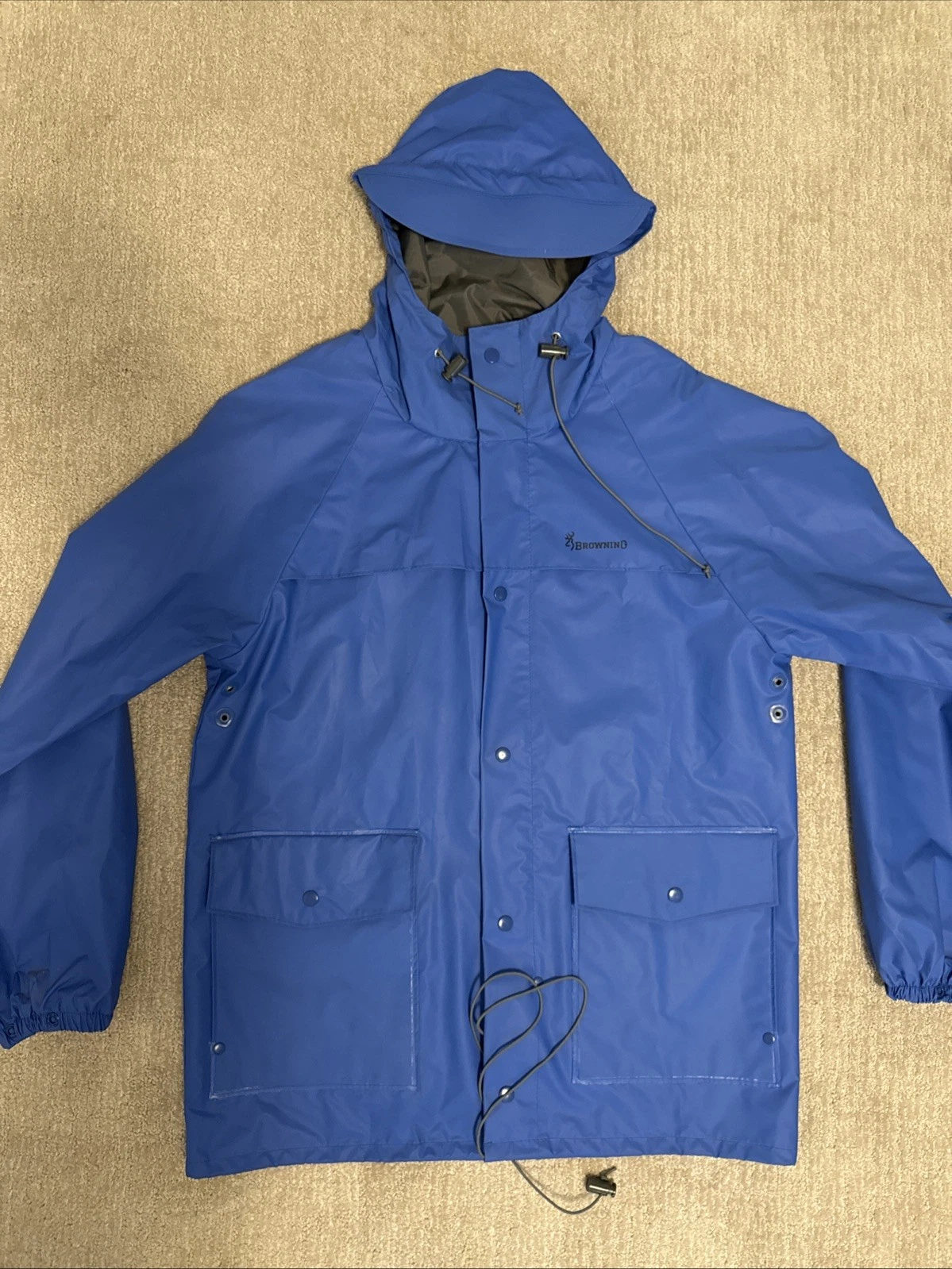 Browning Blue Men’s M Rain Jacket Vented Uninsulated Fishing Hunting NEW NO TAG