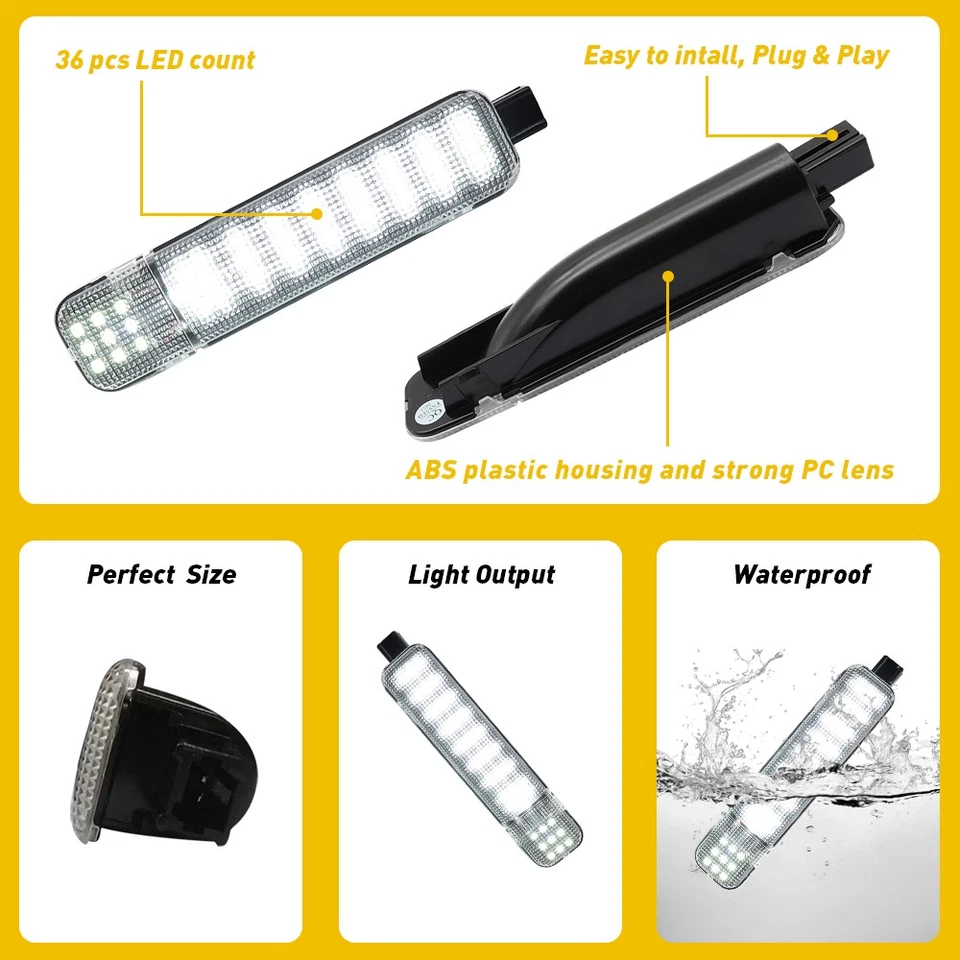 Lámpara de luz LED de cortesía para puerta para Chevy Silverado Suburban Tahoe GMC Sierra Yukon Foto 3 de 4